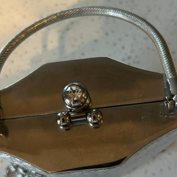 Vintage Silver Hard case evening Bag, - Picture 3 of 6